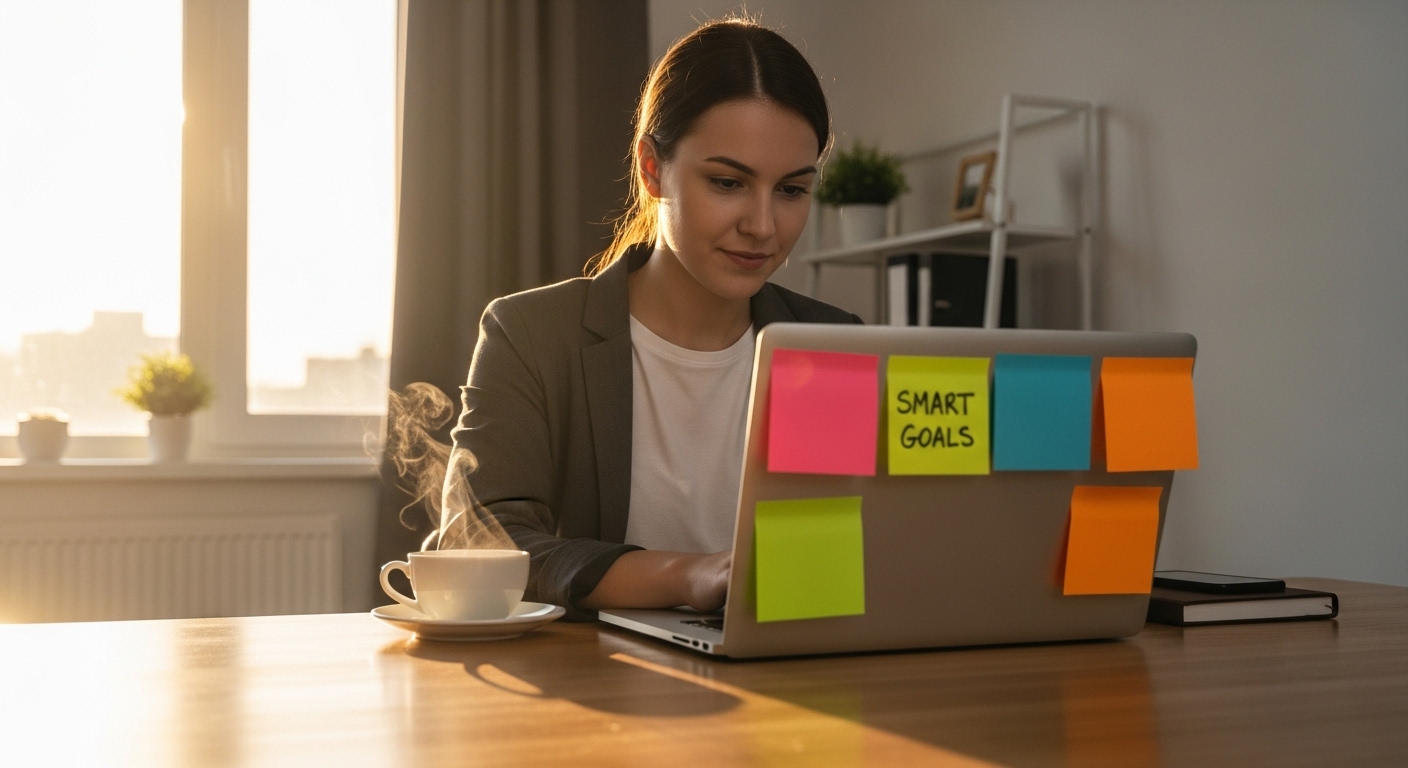 Đặt mục tiêu theo SMART: cụ thể, đo được, khả thi, liên quan và có hạn thời gian để mỗi hành động đều hướng tới tự do tài chính.