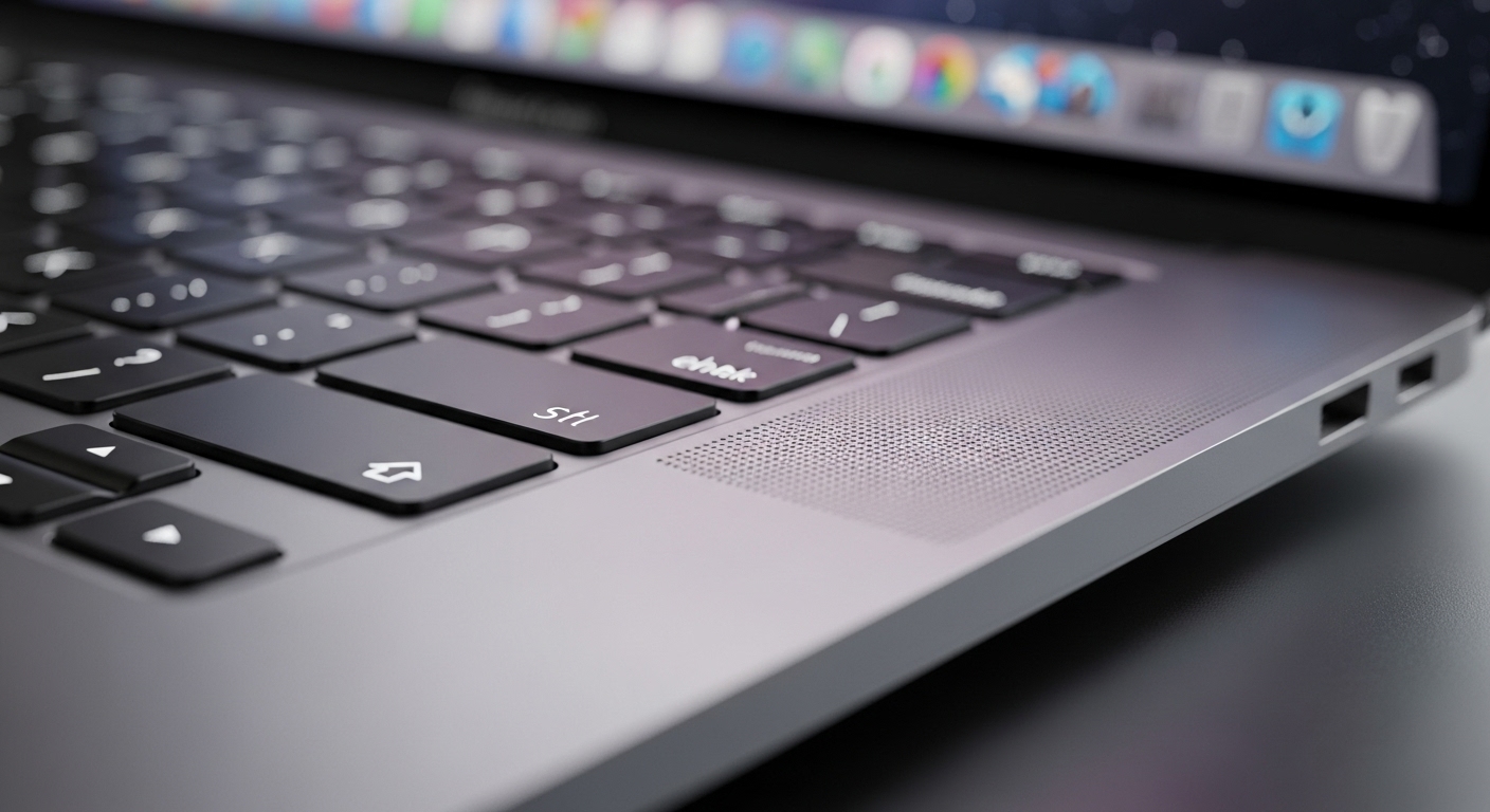 Cận cảnh bàn phím MacBook Pro M4 - trải nghiệm gõ phím, MacBook M4 review, MacBook cho creator