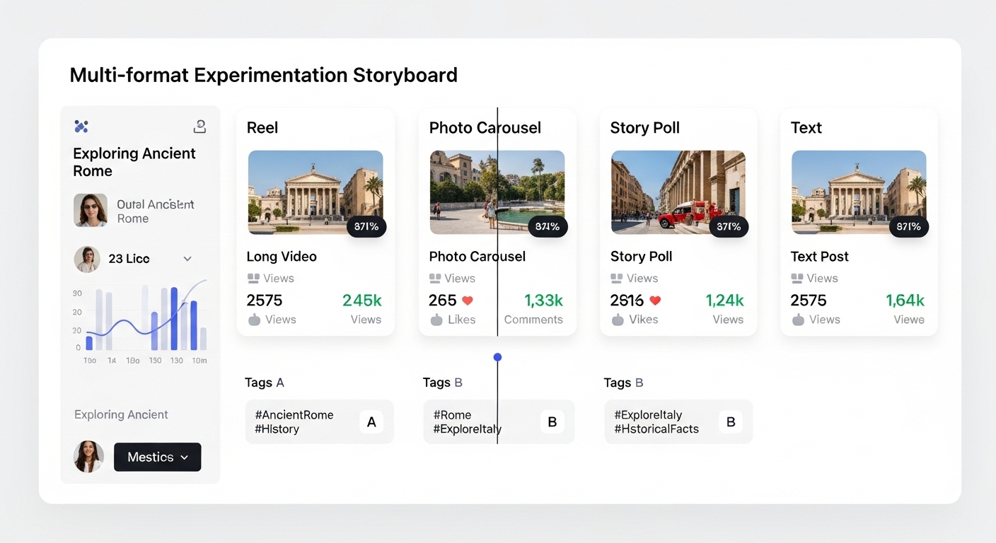 Thử nghiệm đa định dạng; Reels là đòn bẩy mạnh để tiếp cận người mới và mở rộng tệp khán giả.