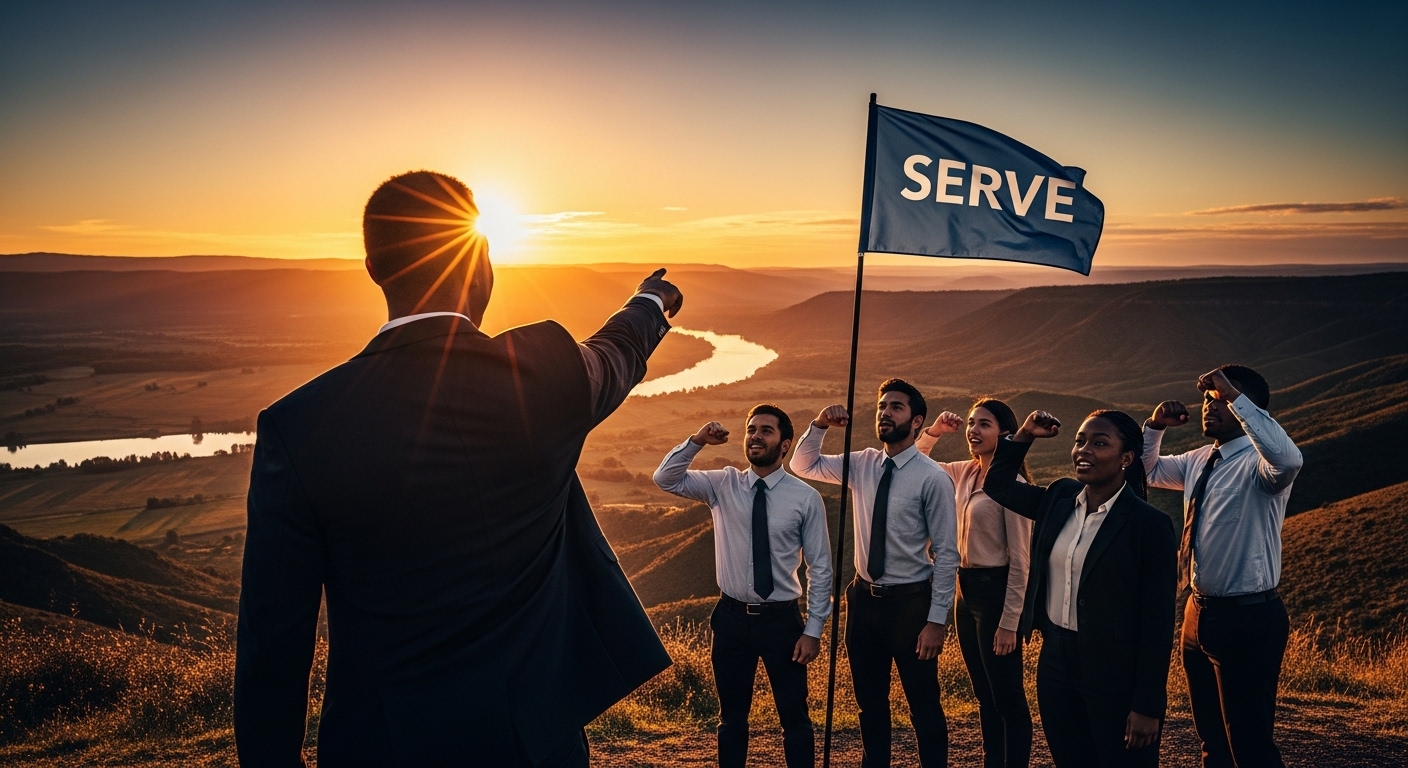 Lãnh đạo truyền cảm hứng bằng mục đích phục vụ, hợp tác đa chức năng để khuếch đại tác động.